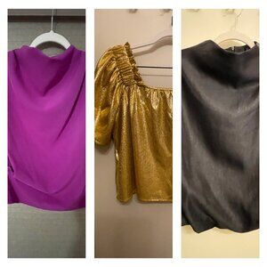 3 Piece Boutique Style Blouse Bundle- Dressy Casual Tops